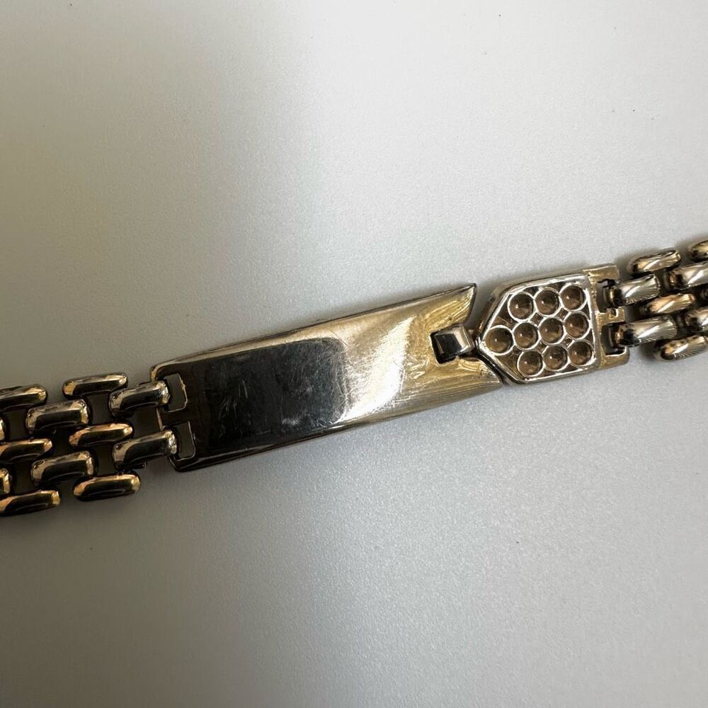 Gold tone vintage chain ID bracelet - Picture 9 of 9